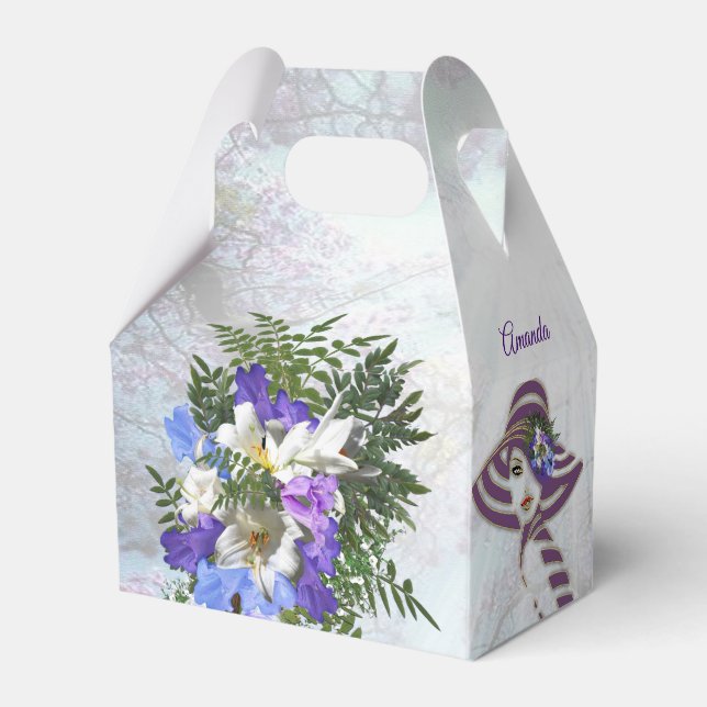 Ballotins Boîte cadeau de bouquet de fleurs de Jacaranda et  (Arrière)
