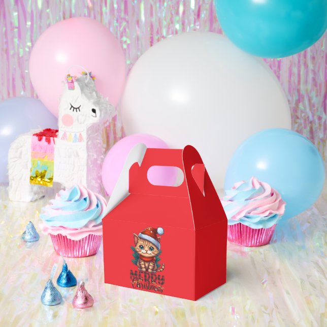 Ballotins Boîte cadeau de Noël avec jolie conception de chat (Fête)