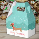 Ballotins Boîte cadeau de Noël de dachshund à travers la nei<br><div class="desc">Drôle de chien de Vienne et de vacances de doxie.</div>