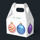 Ballotins Boîte cadeau de Noël décorée, emballage de vacance<br><div class="desc">Enregistrez le papier d'emballage et utilisez cette petite boîte cadeau à la place. Personnalisez-le avec VOTRE NOM et le NOM DU RÉCEPTEUR.</div>