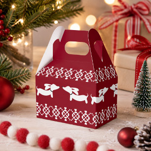 Ballotins Boîte-cadeau de Noël Doxie Fair Isle Ugly Sweater