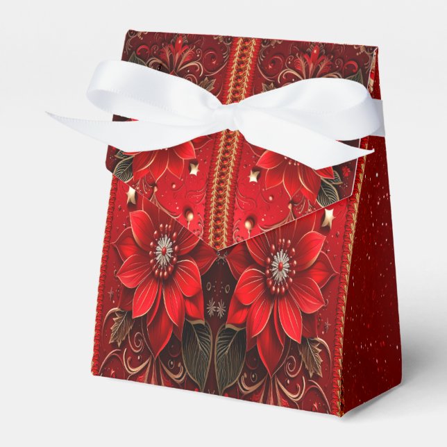 Ballotins Boîte-cadeau de vacances Fleur Rouge (Verso)