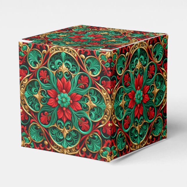 Ballotins Boîte cadeau de vacances rouge vert décoratif (Verso)