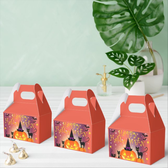 Ballotins Boîte Cadeau Décorée Avec Joyeuse Fête Halloween (Multiple)
