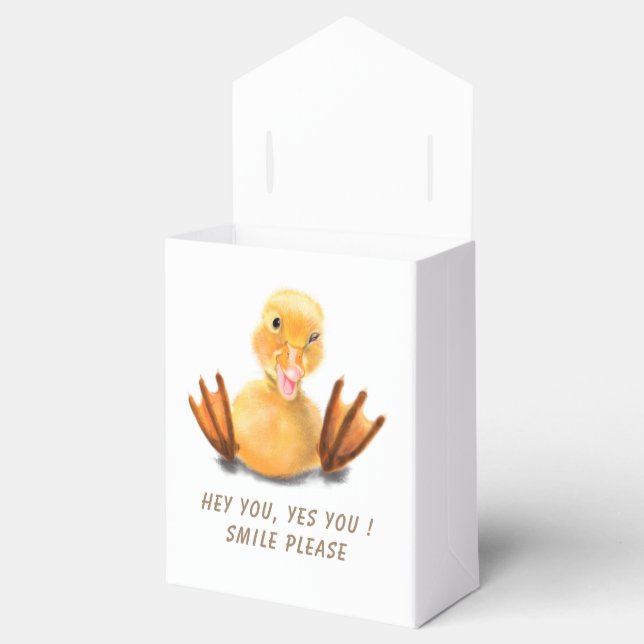 Ballotins Boîte cadeau drôle avec canard Jaune Joyeux - Smil (Ouvert)