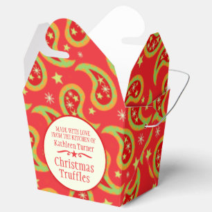 Ballotins Boîte cadeau en cachemire rouge vert de Noël