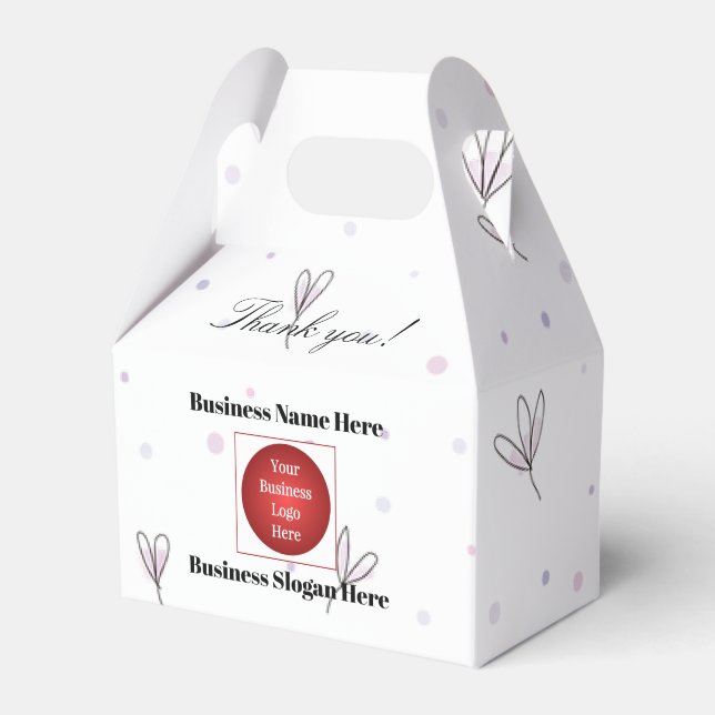 Ballotins Boîte cadeau en forme de pignon avec logo et nom d (Verso)