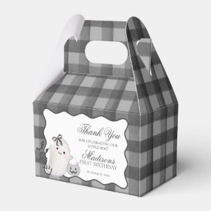 Ballotins Boîte cadeau fantôme mignon en vichy noir pour ann