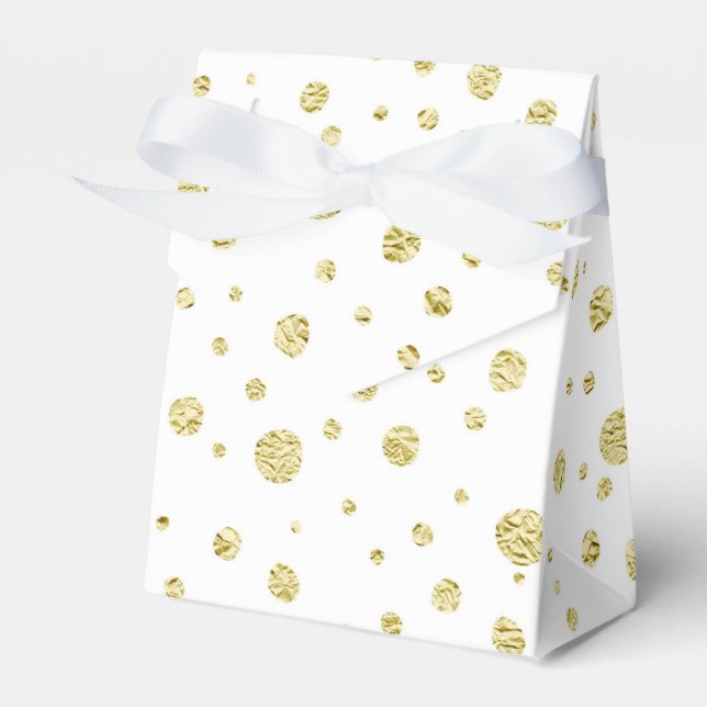 Ballotins Boîte cadeau Gold Polka Dot Favoriser (Verso)
