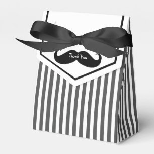 Ballotins Boîte cadeau Groomsman Mustache noir et blanc