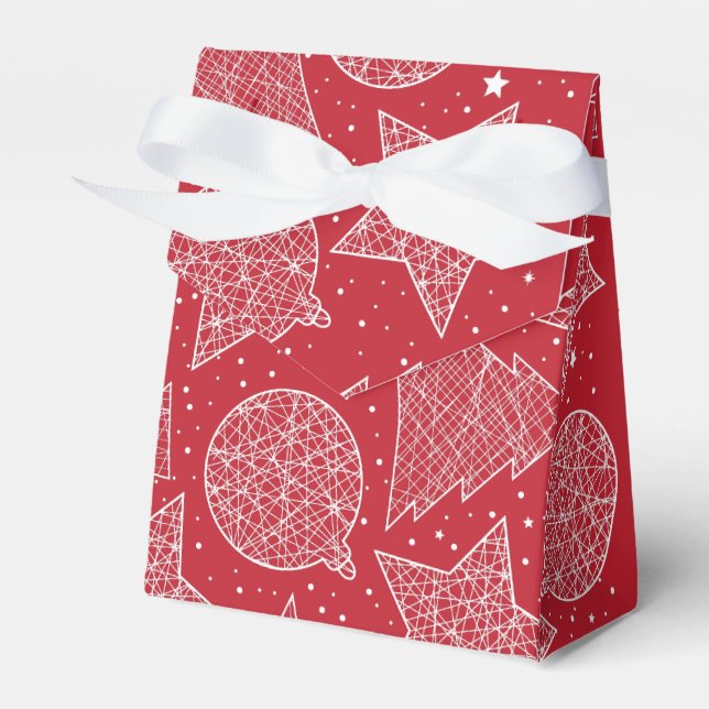 Ballotins Boîte cadeau Motif de Noël rouge et blanc (Verso)