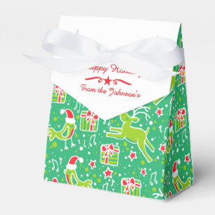 Ballotins Boîte cadeau motif de Noël rouge vert renne