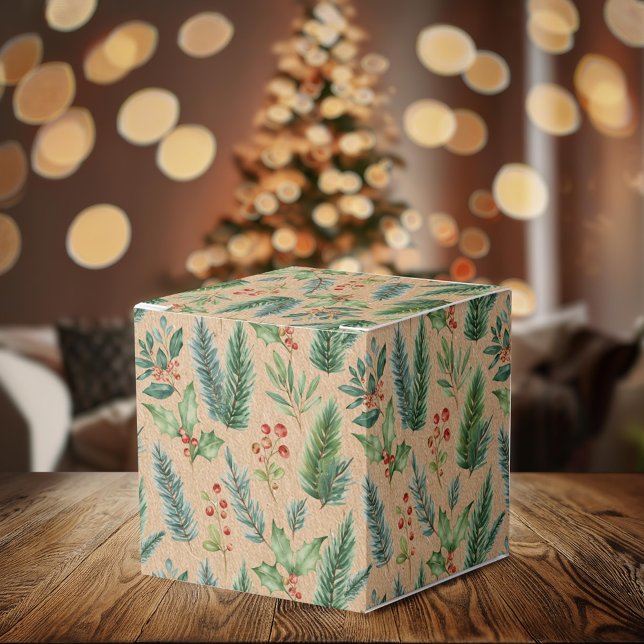 Ballotins Boîte cadeau Noël Rustique Kraft Floral (Créateur téléchargé)