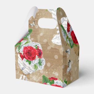 Ballotins Boîte cadeau Rose rustique avec coeur