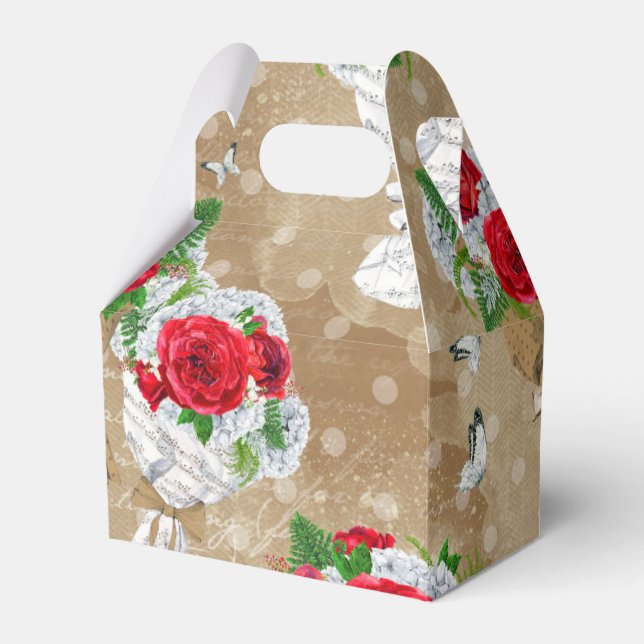 Ballotins Boîte cadeau Rose rustique avec coeur (Verso)