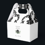 Ballotins Boîte de bienvenue de mariage en damas noir et bla<br><div class="desc">Boîte de faveur de mariage en damas. Noir et blanc.</div>