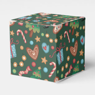 Ballotins Boîte de boîte cadeau de fête verte motif de Noël