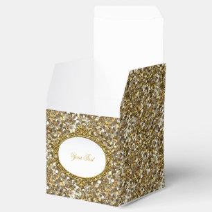 Ballotins Boîte de boîte-cadeau de paillettes de faux or