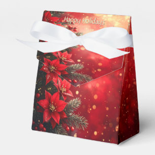 Ballotins Boîte de Boîtes de Fêtes avec Poinsettias Rouges e