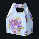 Ballotins Boîte de bonbons de mariage floral Pansy Bleu défr<br><div class="desc">Boîtes de bonbons de gâteau de fête de thé floral Pansy Point Pansy Bleu Chic défraîchi. Conçues à partir de l'une de mes peintures à l'aquarelle.</div>