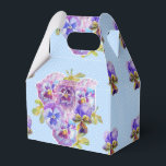 Ballotins Boîte de bonbons de mariage floral Pansy Bleu défr<br><div class="desc">Boîtes de bonbons de gâteau de fête de thé floral Pansy Point Pansy Bleu Chic défraîchi. Conçues à partir de l'une de mes peintures à l'aquarelle.</div>