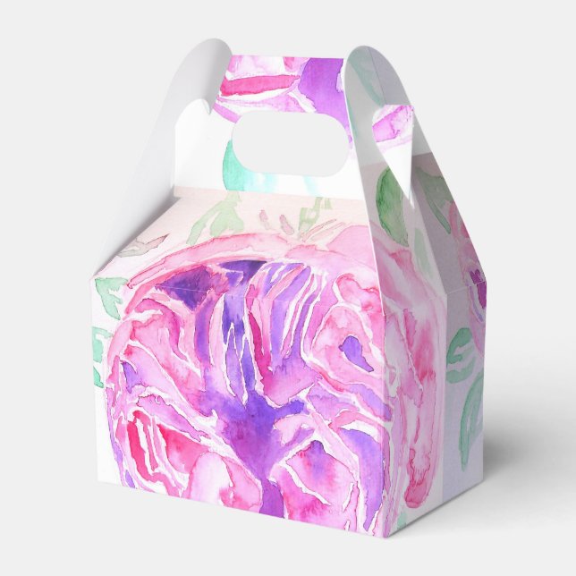 Ballotins Boîte de bonbons de mariage florale rose Pretty Pi (Verso)