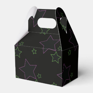 Ballotins Boîte de bonbons étoiles de fête Neon Rose Vert Gl