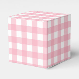 Ballotins Boîte de cadeau à motif gingham rose pour fête