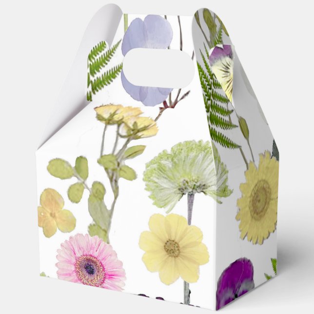 Ballotins Boîte de cadeau à thème fleur sauvage (Recto)