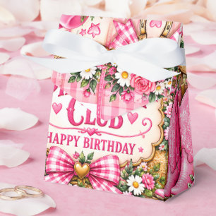 Ballotins Boîte de cadeau d'anniversaire Cowgirl Pink Pony C