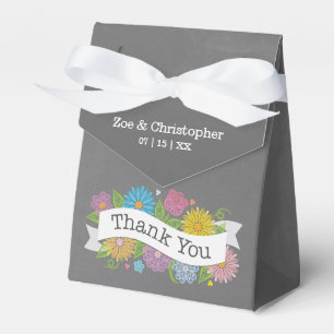 Ballotins Boîte de cadeau de bannière de remerciement floral