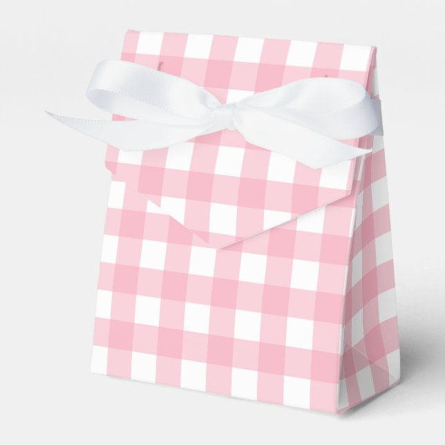 Ballotins Boîte de cadeau de fête à carreaux gingham rose (Verso)