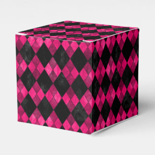 Ballotins Boîte de cadeau de fête à carreaux rose et noir