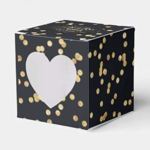 Ballotins Boîte de cadeau de fête à paillettes Or Noir