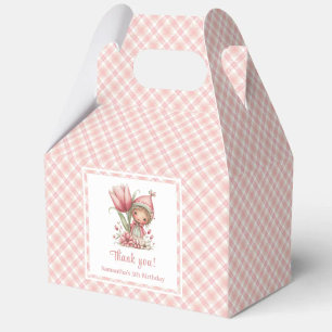 Ballotins Boîte de cadeau de fête de fille florale rose fant
