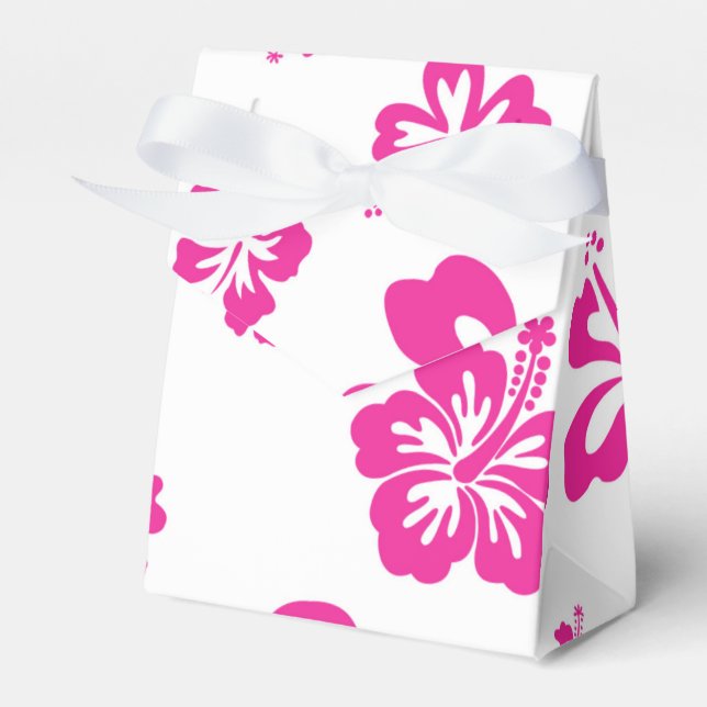 Ballotins Boîte de cadeau de fête de fleur d'hibiscus blanc  (Verso)