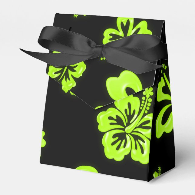 Ballotins Boîte de cadeau de fête de fleur d'hibiscus jaune  (Verso)
