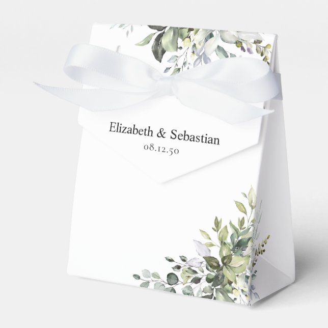 Ballotins Boîte de cadeau de mariage à l'eucalyptus (Verso)
