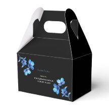 Boîte de cadeau de mariage Floral Bleu Foncé Moody