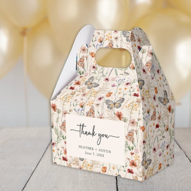 Ballotins Boîte de cadeau de mariage floral boho (Floral Boho Wedding Favor Box
)