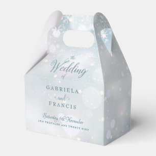 Ballotins Boîte de cadeau de mariage hivernal à flocons de n