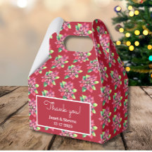boîte de cadeau de mariage poinsettia de Noël