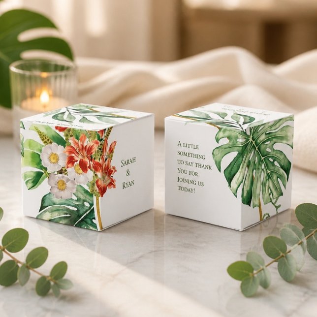 Ballotins Boîte de cadeau de mariage Tropical Ring (Créateur téléchargé)