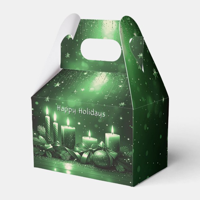 Ballotins Boîte de Cadeau de Noël Bougies Vertes (Arrière)
