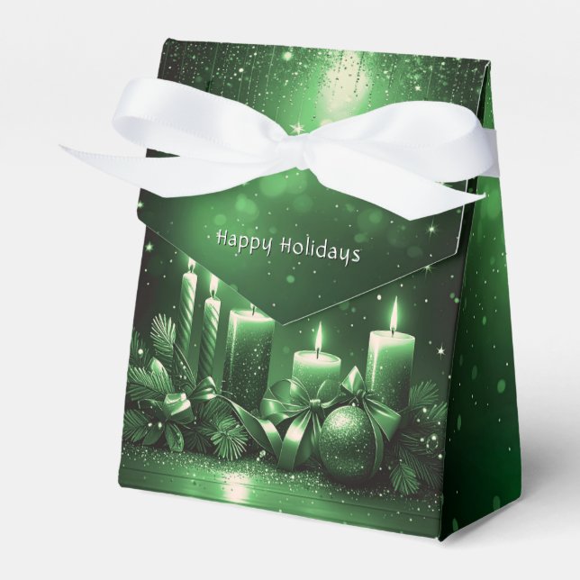 Ballotins Boîte de Cadeau de Noël de Bougies Vertes (Verso)