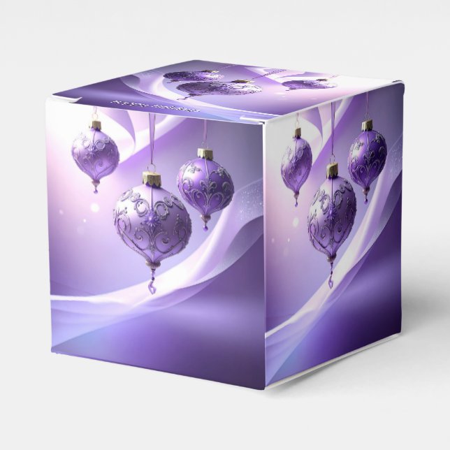 Ballotins Boîte de cadeau de Noël décorative violette pour f (Verso)