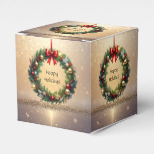 Ballotins Boîte de cadeau de Noël festive en couronne