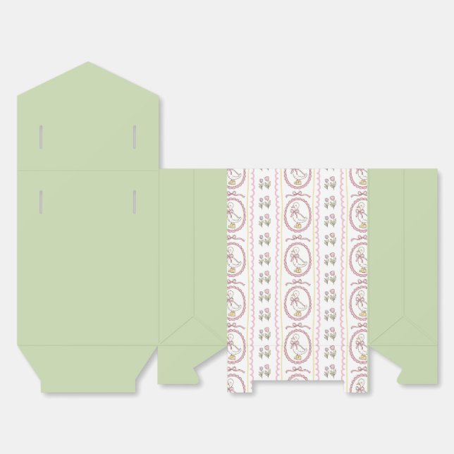 Ballotins Boîte de cadeaux de baby shower Pink Goose | Style (Déplié)