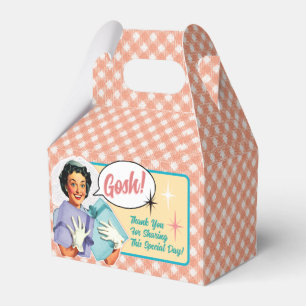 Ballotins Boîte de cadeaux de fête de mariage Happy Retro Br