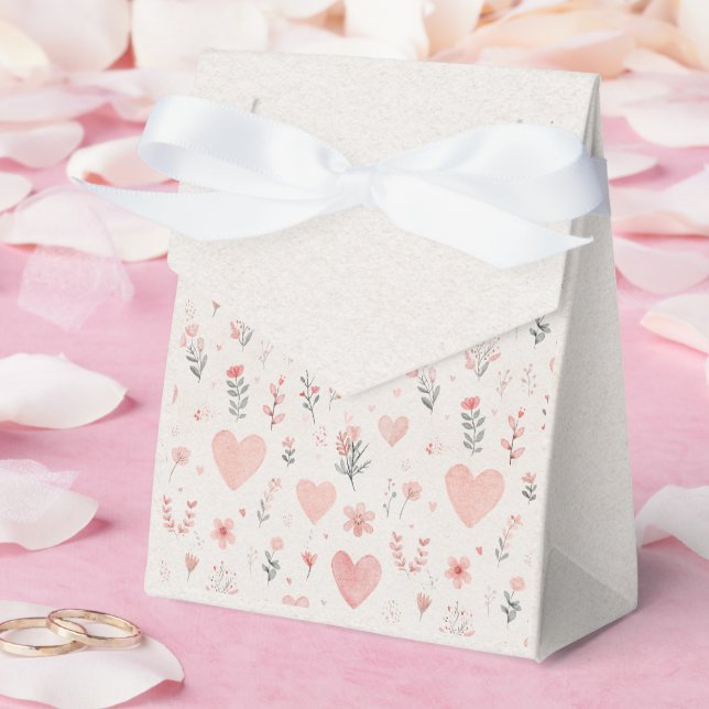 Ballotins Boîte de dragées Cœurs Fleuris Doux (Mariage)